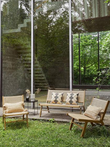 Westwing Collection Gartenbank Palina mit Kunststoff-Geflecht in Holzoptik Neueste Mode