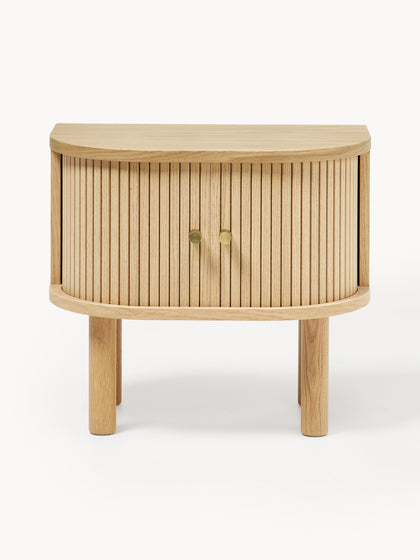 Westwing Collection Nachttisch Calary mit geriffelter Front Räumungsverkauf