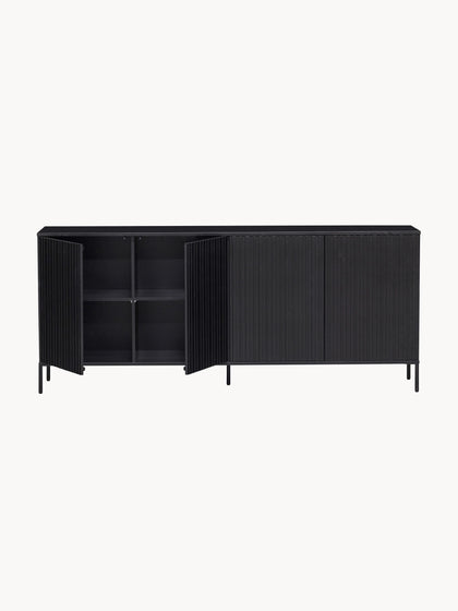 Westwing Collection Sideboard Avourio aus Kiefernholz mit geriffelter Front Fabrikladen