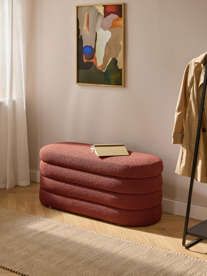 Westwing Collection Bouclé-Polsterbank Alto mit Stauraum Black Friday Preise