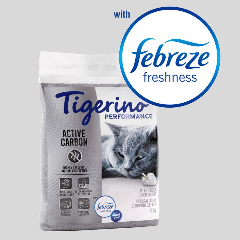 zooplus Tigerino Performance Active Carbon Katzenstreu – Febreze-Duft nach frischer Wäsche kaufen