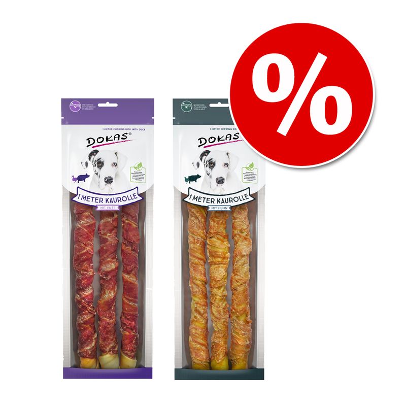 zooplus Dokas Hundesnack 1 Meter Kaurolle Mixpaket Huhn & Ente kaufen Blitzverkäufe