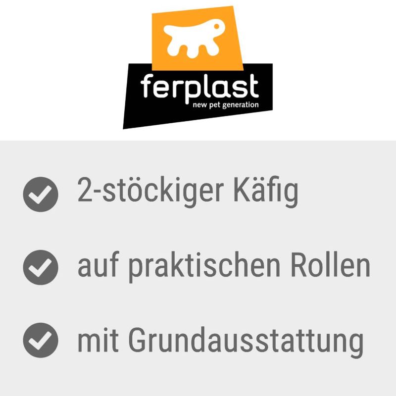 zooplus Ferplast Kaninchenkäfig Vital 120 2-stöckig kaufen Bis zu 50% Rabatt