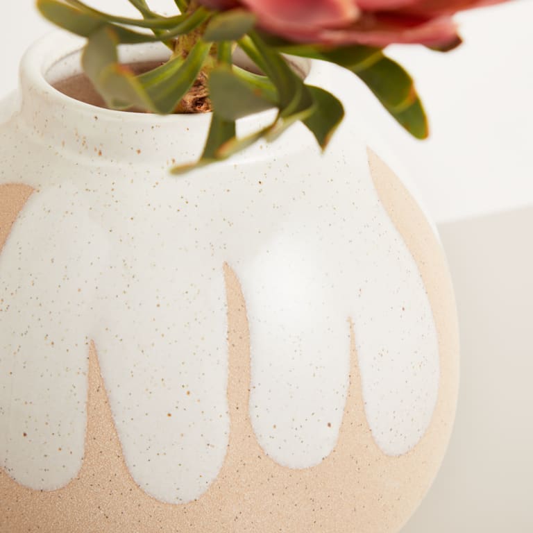 blume2000 Keramik Vase Creme/Sand Begrenzt auf 3 Tage