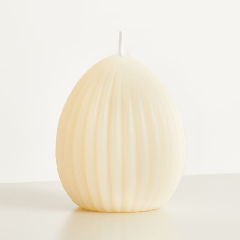 blume2000 Kerze Ei Rille Weiß Zeitlich begrenztes Angebot