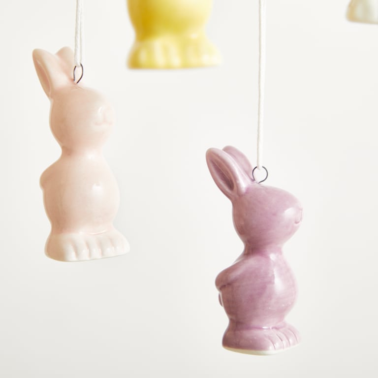 blume2000 Deko Keramik Hänger Hase Figur 4er-Set Kauf eins, bekomm eins gratis