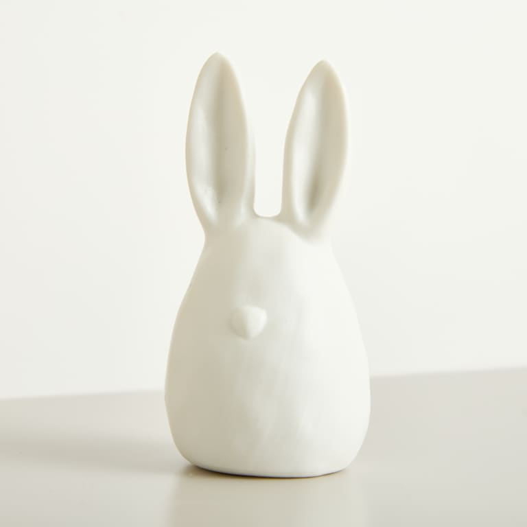 blume2000 Deko Keramik Hase Gerades Ohr Weiß Klein Riesige Ersparnisse