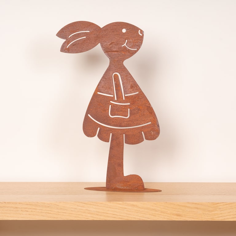 blume2000 Metall Silhouette Hase Mädchen Rost Matt Wochenangebot