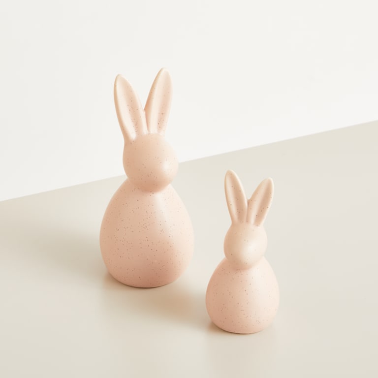 blume2000 Deko Hase Keramik Rosa Klein Letzter Tag