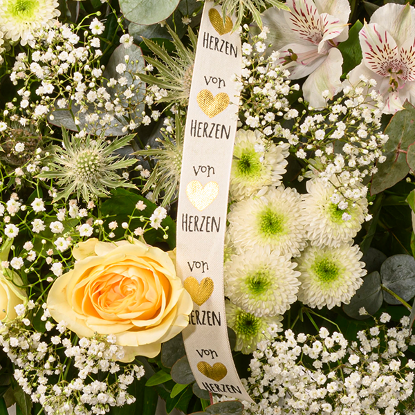 floraprima Premiumstrauß Ballade mit Premiumvase & Ferrero Giotto 3er Sonderangebot