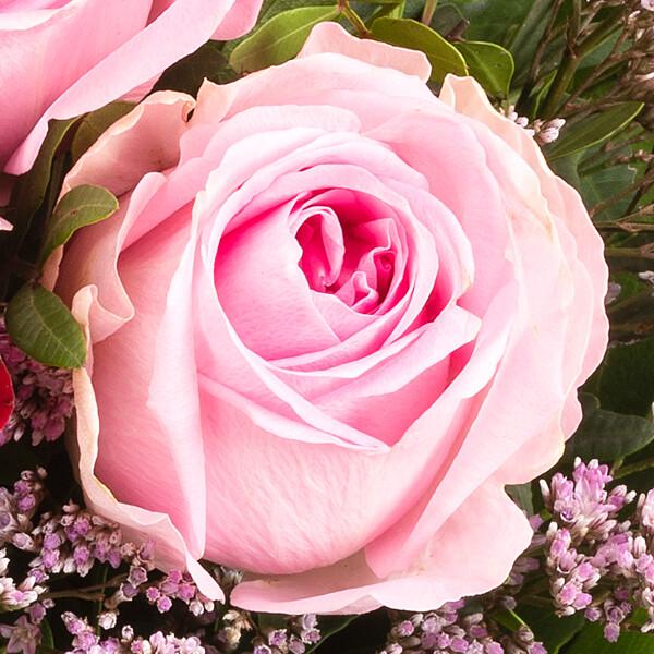 floraprima Rosenstrauß Harmony mit Vase & Ferrero Giotto 3er Online