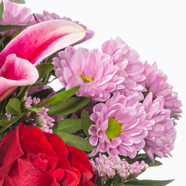 floraprima Blumenstrauß Mutterglück mit Vase & Ferrero Giotto 3er Rabatt