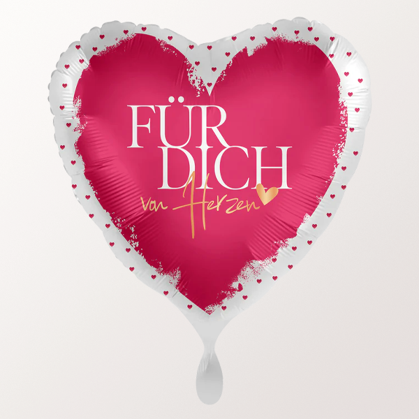 floraprima Heliumballon-Geschenk „Für dich von Herzen“