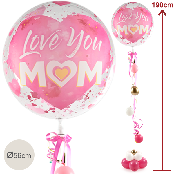 floraprima Riesenballon-Präsent „Love You Mom“ (190 cm) Großer Ausverkauf