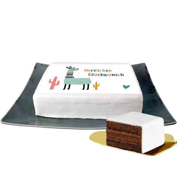 floraprima Biskuittorte „Herzlichen Glückwunsch" mit Lama Nur für heute