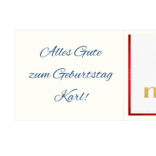 floraprima Persönliche Grußkarte mit Merci: Herzlichen Glückwunsch "Vorname" (250g) 50% Rabatt mit kostenlosem Versand