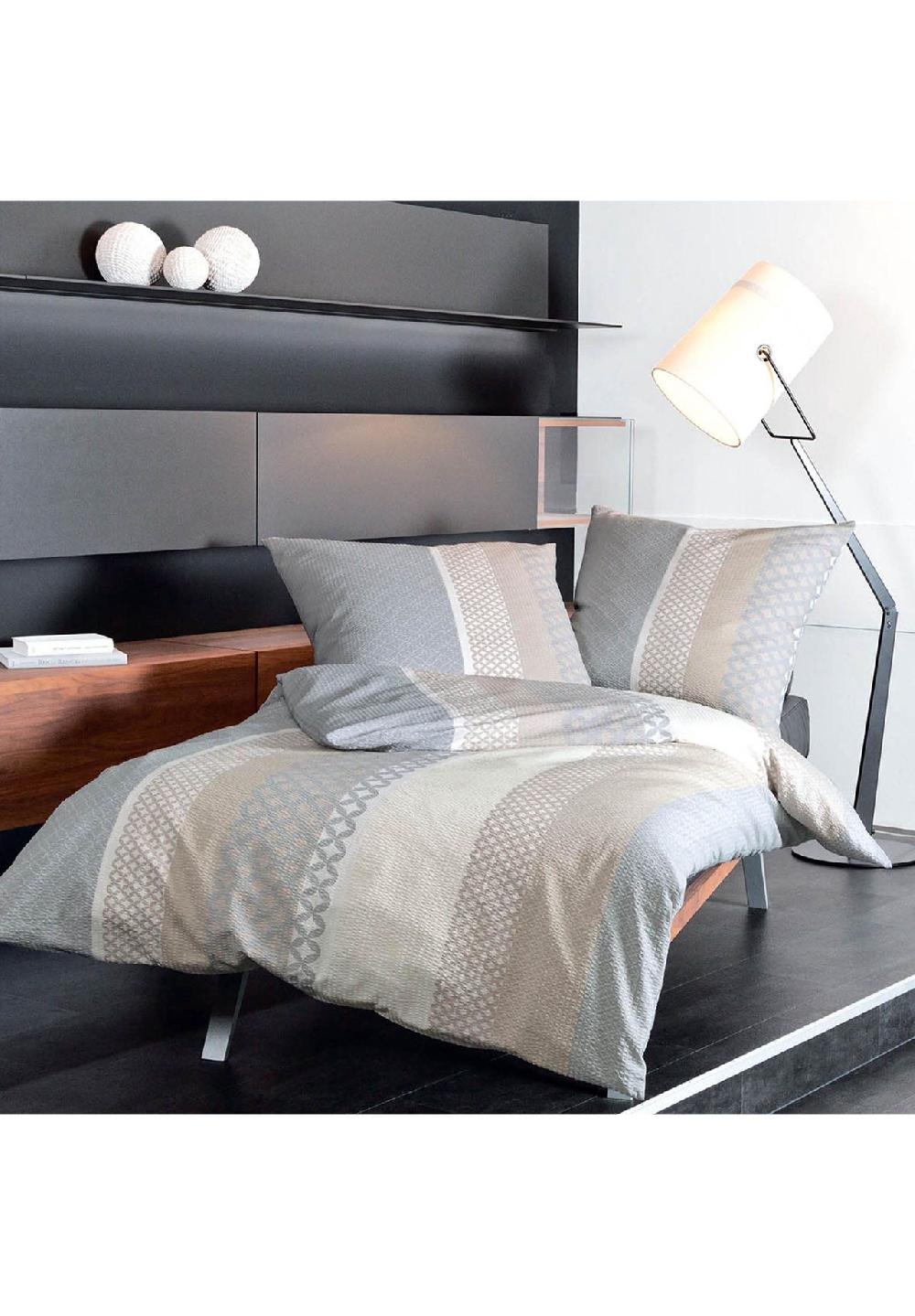 Janine® Bettwäsche 2 teilig - Mako-Soft-Seersucker Baumwolle bügelfrei uni Black Friday Preise