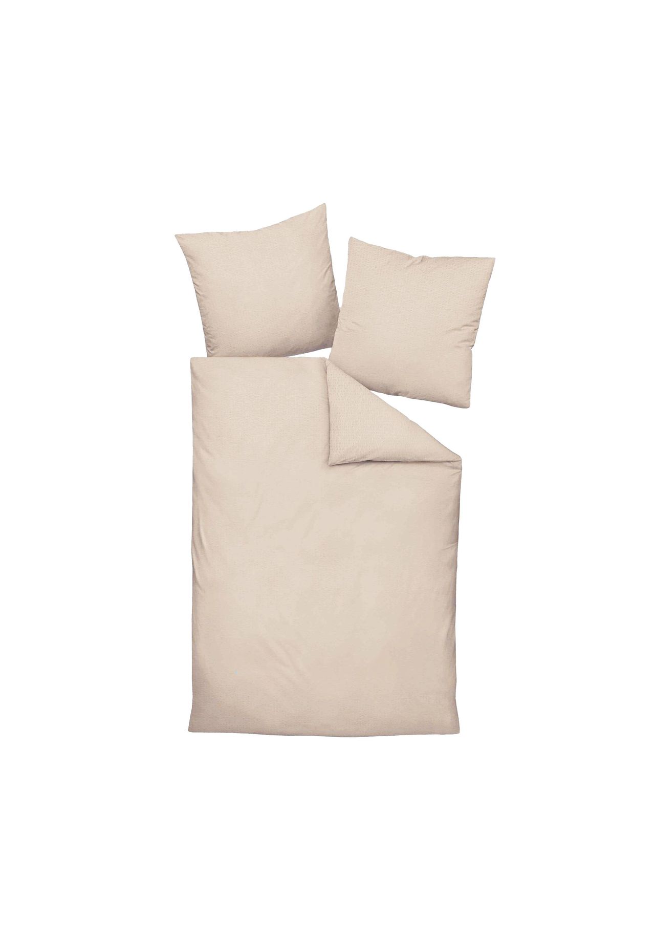 Janine® Bettwäsche 2 teilig - Mako-Soft-Seersucker Baumwolle bügelfrei uni 50% Rabatt für begrenzte Zeit
