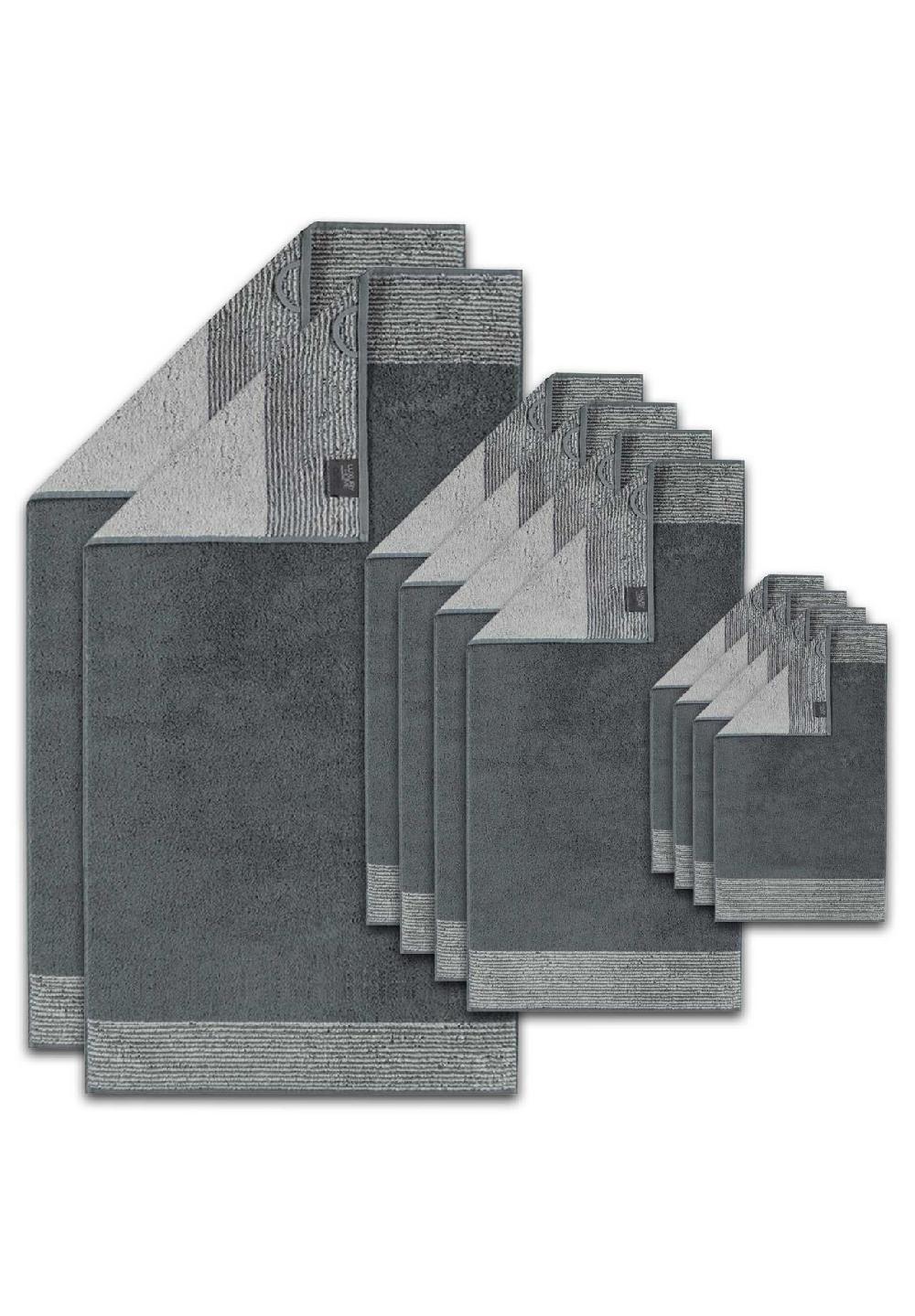 Cawö Handtuch Set 10-tlg. - C Two-Tone 2x Duschtuch 4x Handtuch 4x Gästetuch Schlussverkauf