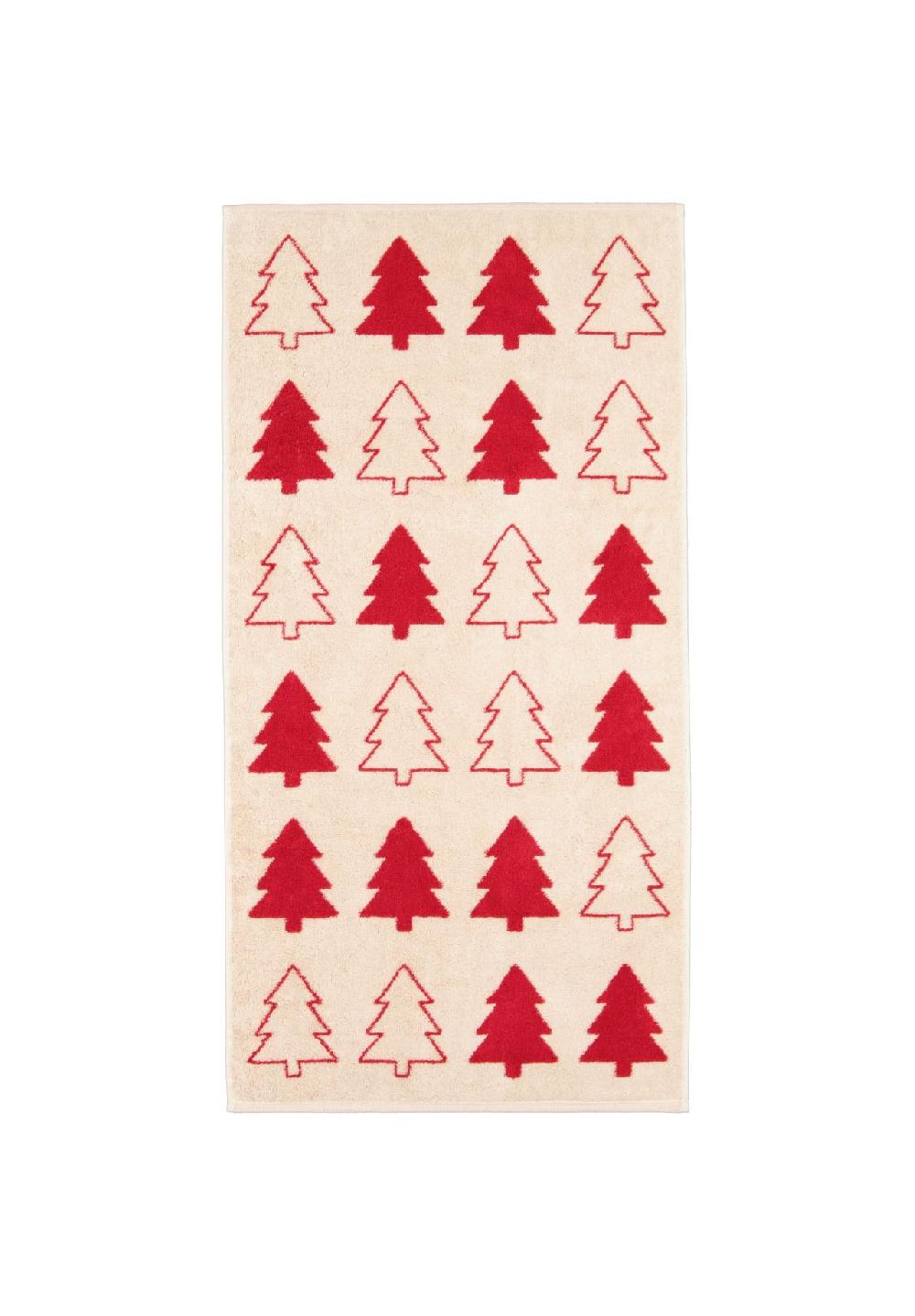 Cawö Handtücher Christmas Edition Tannenbäume 794 natur-rot - 32 Blitzangebot