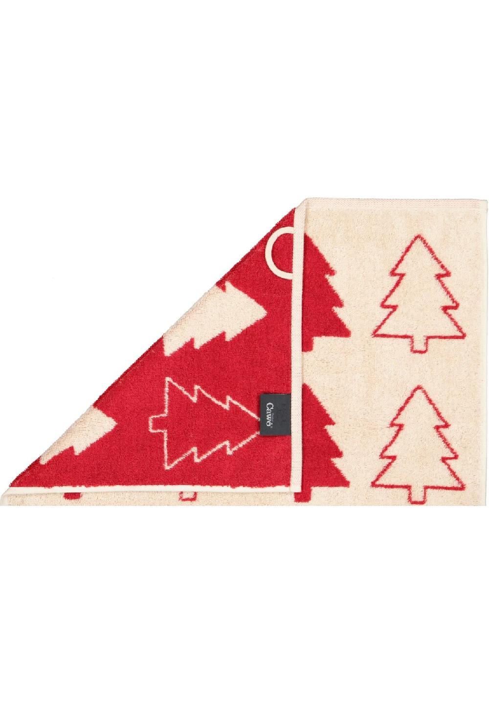 Cawö Handtücher Christmas Edition Tannenbäume 794 natur-rot - 32 Blitzangebot