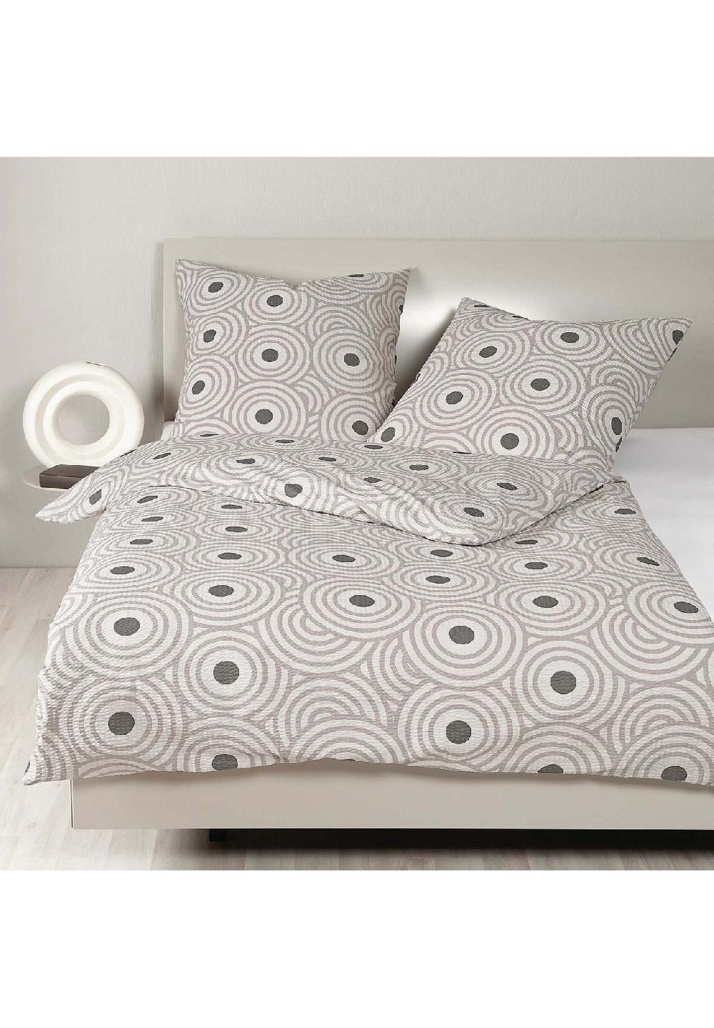 Janine® Bettwäsche 2 teilig - Mako-Soft-Seersucker Baumwolle bügelfrei uni Neuheiten